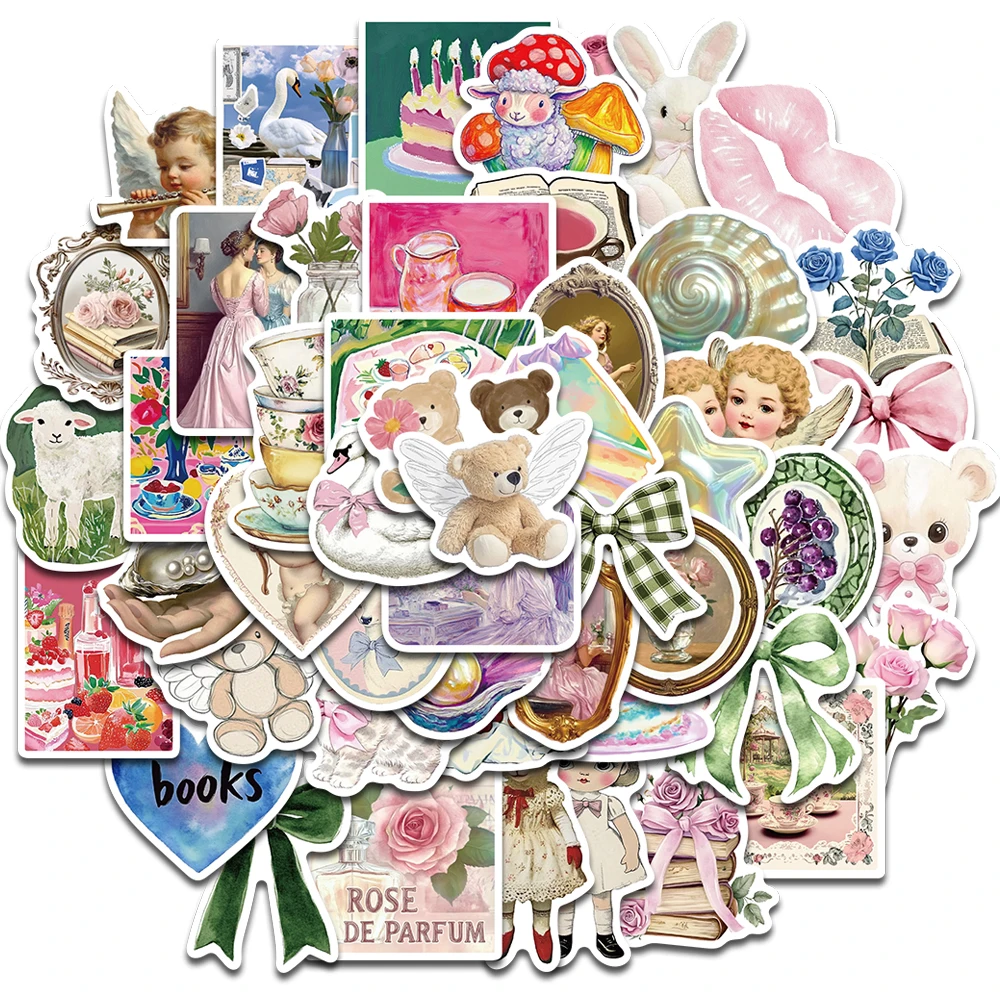 50 قطعة ملصق جمالي غامض Y2k كمبيوتر محمول أنيق إبداعي جداري بار الأمتعة ديكور المجتمع سكيت عنبر إبداعي #2