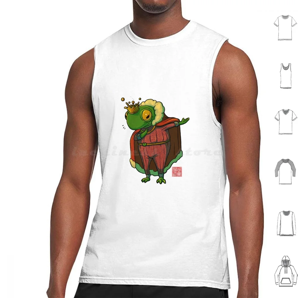 Shy Frog Prince Tank Tops Vest Sleeveless Frog Frogs Cute Prince Shy Round Cottagecore Dinghuart Ding Hu Exercise Health