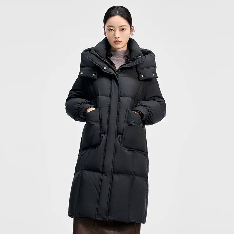 

Пуховик Chericom средней длины с капюшоном, однотонный, с двойной передней молнией, на кнопках, ветрозащитные манжеты, 3D пуговицы, акцентные карманы Y308160Y