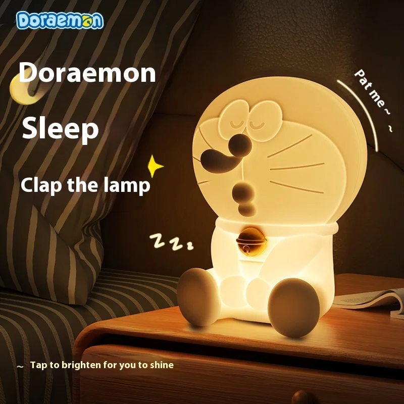 Doraemon Nightlight Children'S Sleep Companion Light Creative Silicone Patting Light Bedroom Bedhead Ornament Children'S Gift