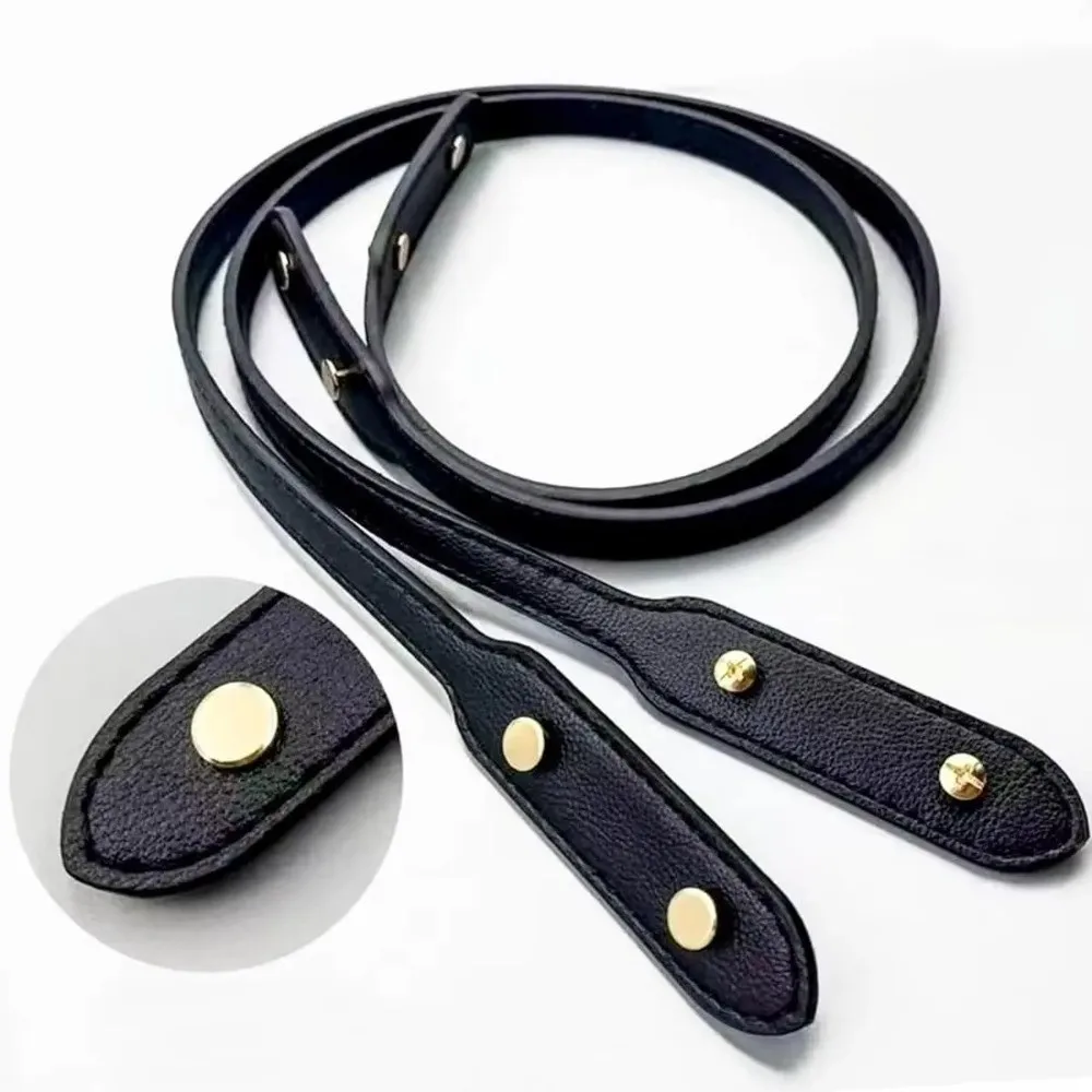 2pcs Practical Bag Straps 73cm Length PU Leather Shoulder Bag Strap With Rivets Detachable Handle Strap Bag Replacement