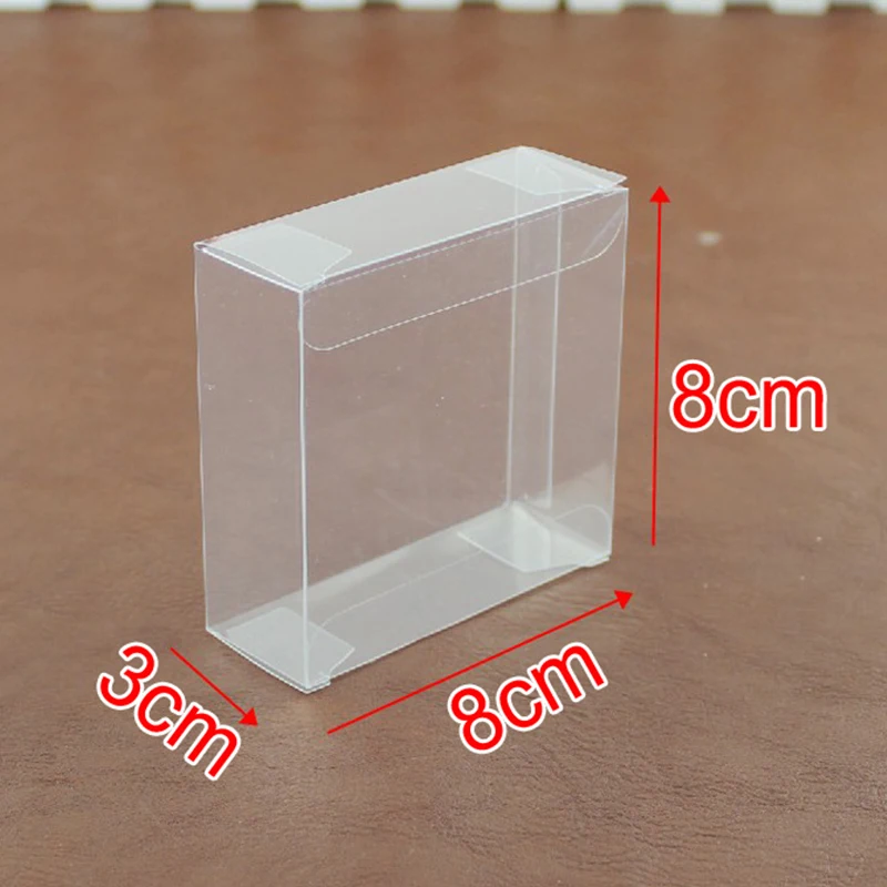 8x3x8cm Transparent Gift Box Square PVC Plastic Boxes For Packaging Chocolate Candy Cookies Birthday Wedding Party Supplies