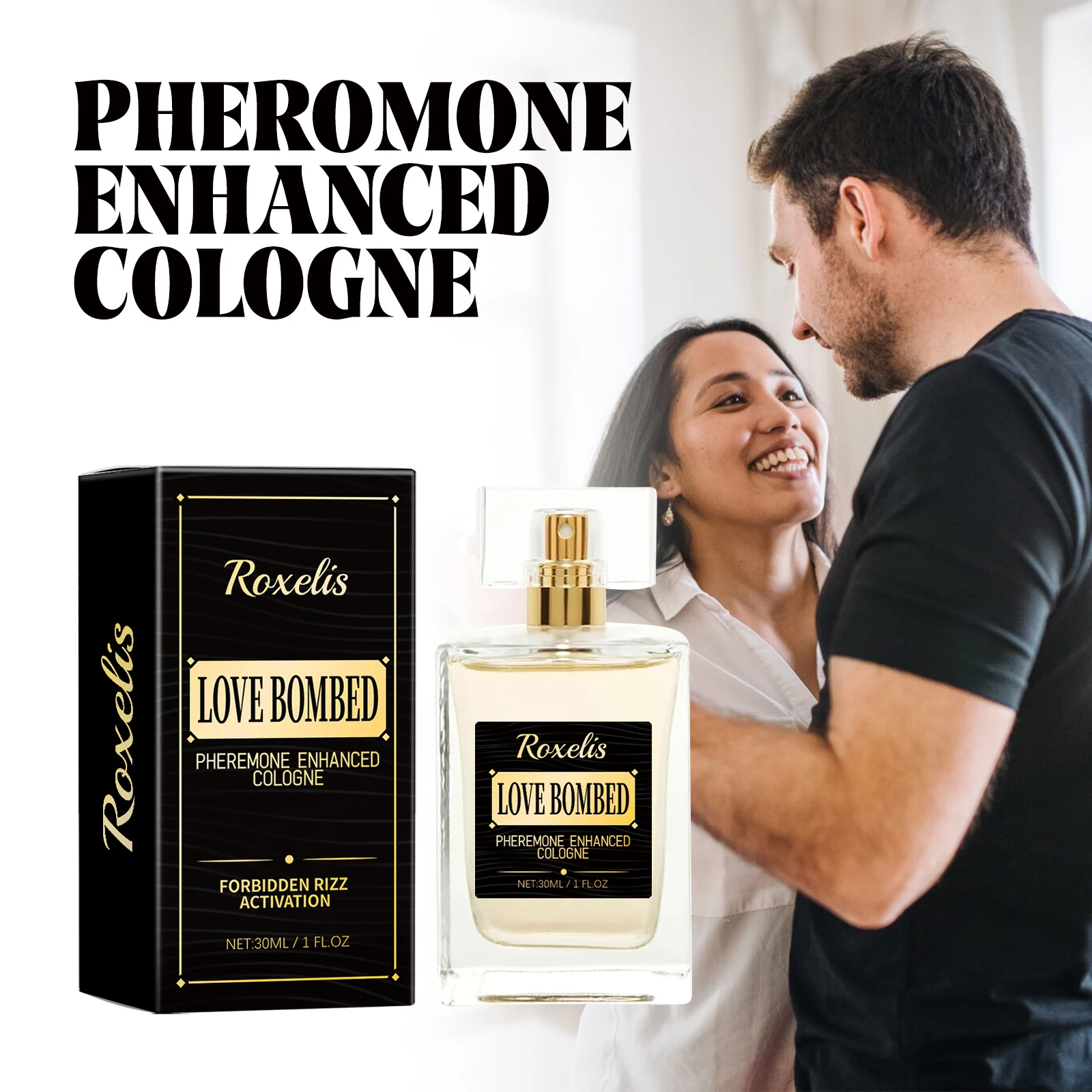 Roxelis Colonia para hombres de larga duración - Fragancia de caballero refinada para oficina y confianza Aroma ligero Allure Eau de Toilette 30 ml