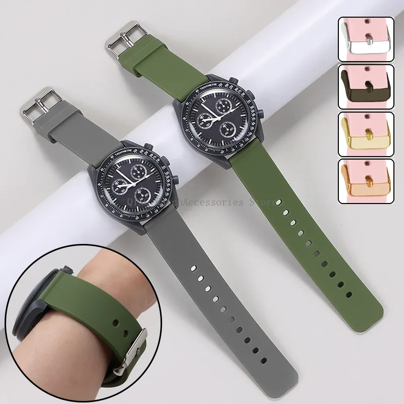 14/16/18/20/22/24mm Men Women Soft Silicone Smartwatch Band Quick Release Rubber Strap Waterproof Bracelet Replacement Wristband