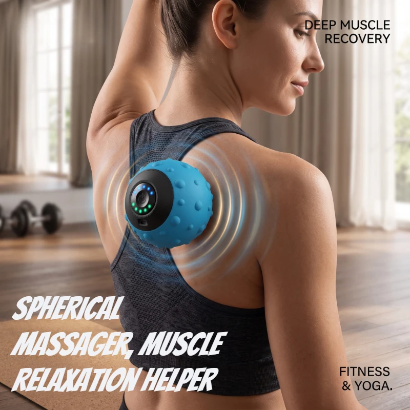 Yoga Fitness Ball - Partikel-Textur Elektrische Vibrations-Massagekugel für Ganzheitliche Muskelentspannung