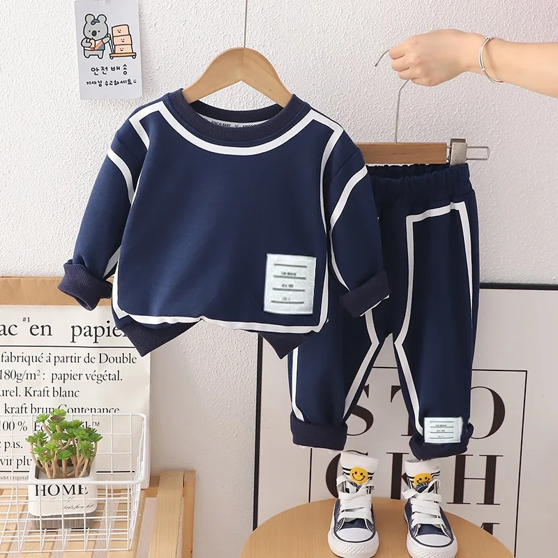 Children\'s Clothes Sets Spring Autumn New Boy Girl Suit Kids Clothing Infant Long-Sleeved Top Pants 2Pcs Set Casual Outfit 2-6Y