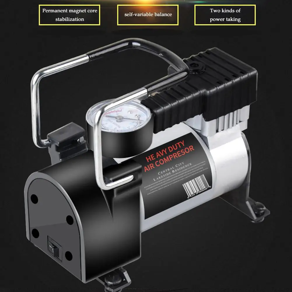 12V 200 PSI Heavy Duty Deluxe Metal Air Compressor Inflatable Digital Car Gauge Car Pump Tyre Inflator Pressure With Tire A5K9