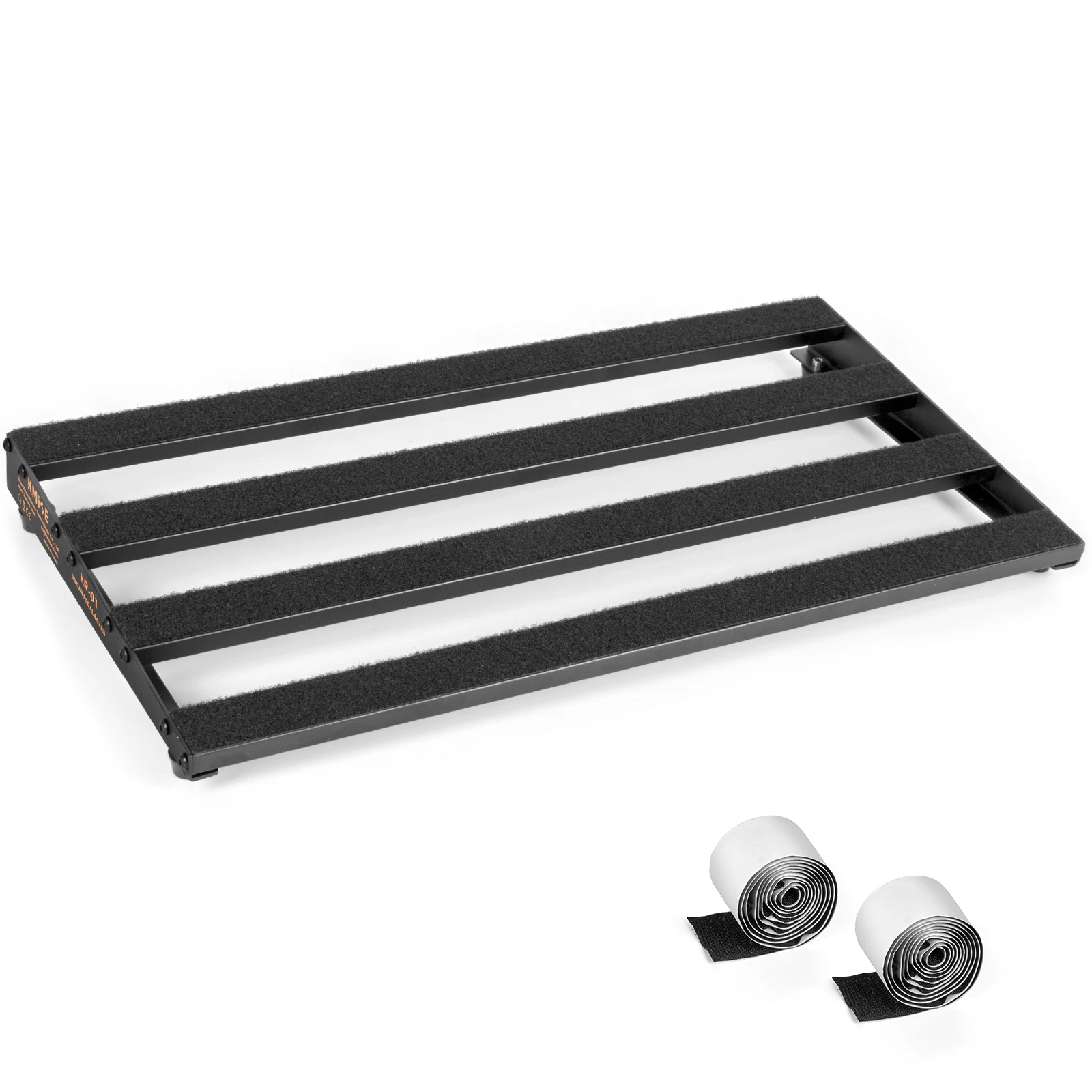 Guitar Pedal Board, Aluminium Alloy 2.2lb Light Pedal Board 19.0×9.6×1.7 Inch Black Pedalboard with Hook & Loop Tapes