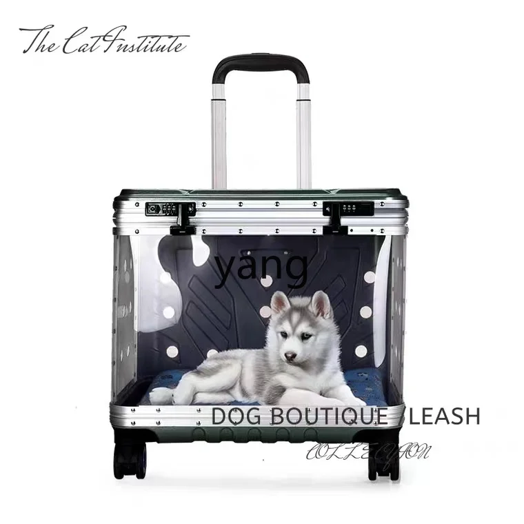 Yjq Pet Trolley Bag Transparent Cat Bag Travel Case Cat Trolley Large Capacity