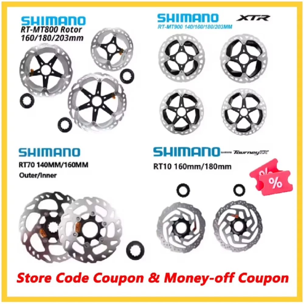 SHIMANO DEORE XTR-MT900/XT-MT800/SLX-RT70/ALTUS SM-RT10 Rotor de freno de disco de bloqueo central MTB bicicleta de montaña 160M