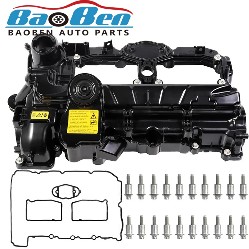 Engine Valve Cover W/Gasket&Oil Cap 11127588412 11127625477   For 12-18 Bmw N20 228I 320I 328I 528I Xdrive X1 X3 X4 X5 Z4 L4 2.0L