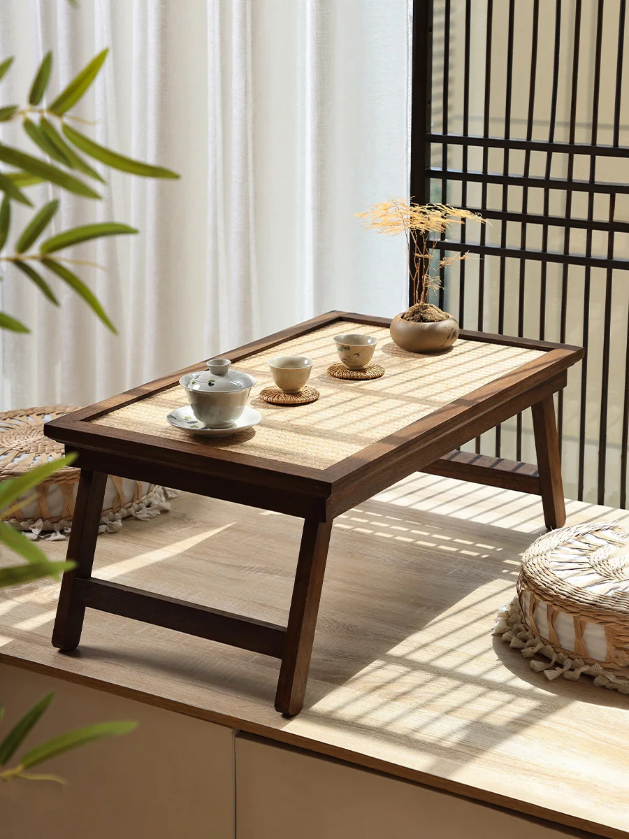 

Japanese Zen style household folding kang table, low table, bay window, small coffeetatami te, balcony tea table, sol