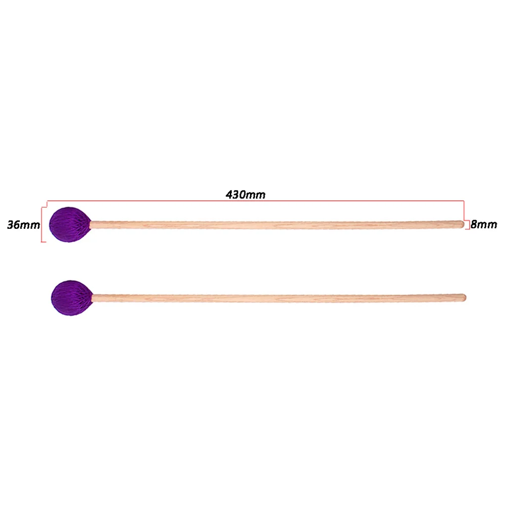 

2Pcs Wool Felt Head Drum Mallet Bass Drum Mallet Durable Wooden Handle Percussion Instrument Sticks Non Yellowing