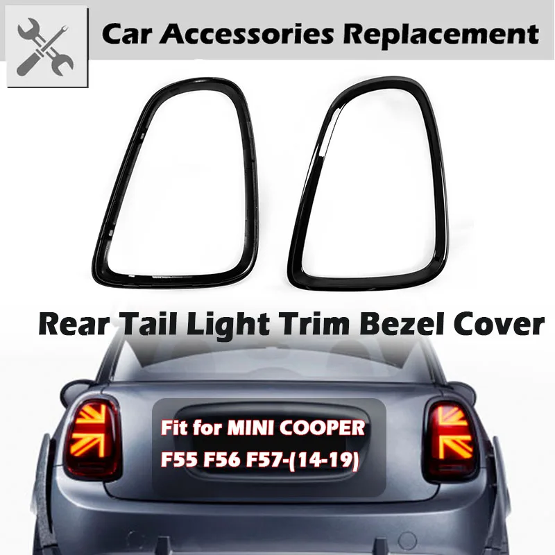 Rhyming  Tail Lamp Frame Cover Stickers Glossy Black Rear Light Case Trim Fit For BMW Mini Rhyming Cooper F55 F56 F57 2014-2019