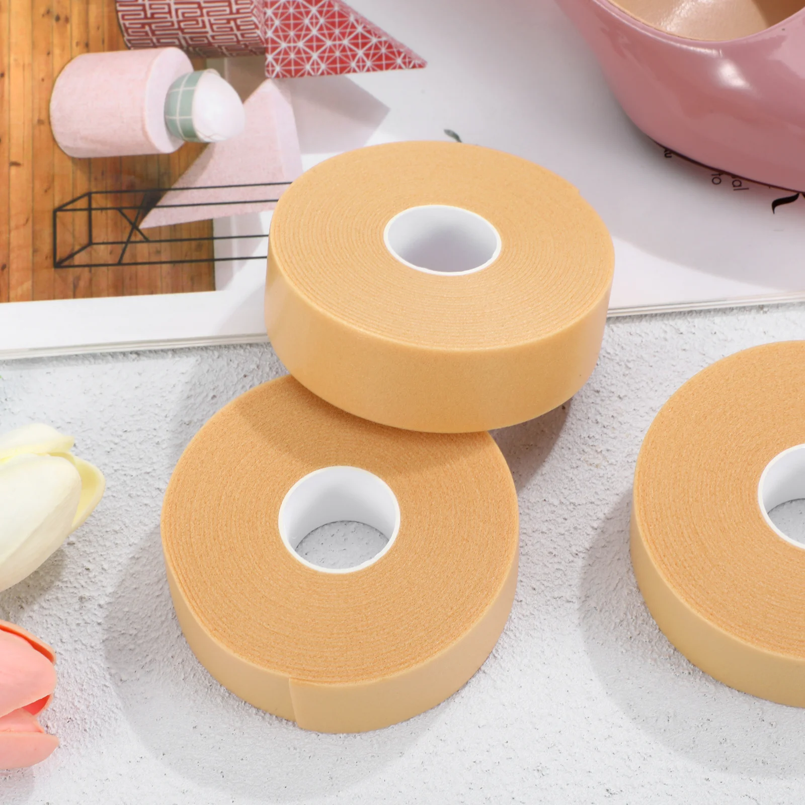 

3 Rolls Anti-Slip Sponge Heel Pads Foot Care Stickers High Heel Blister Protection Cushions Insoles Inserts 2.5cm X 4.5m