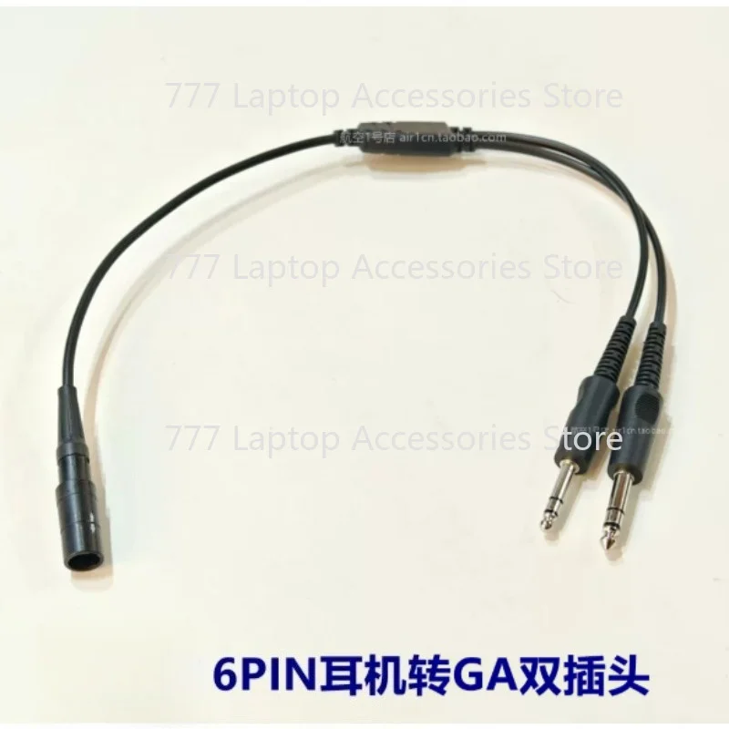 

For BOSE A20 Aviation Headphones LEMO 6-pin to Fixed Wing GA Connector Dual Plug Adapter