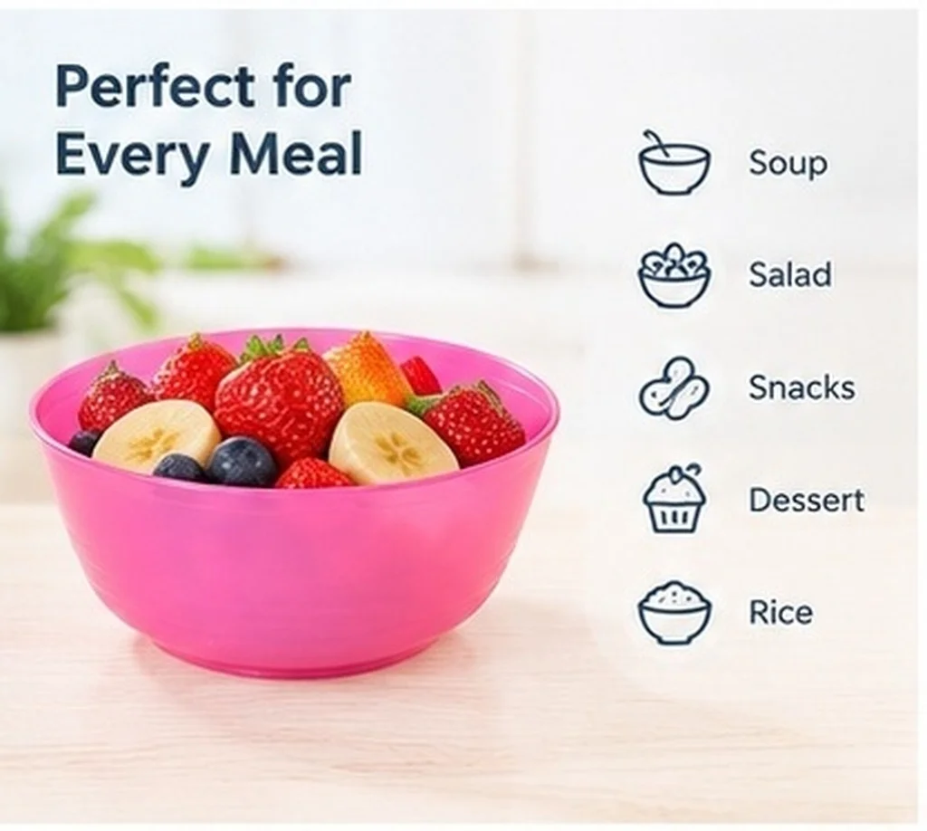 12pcs Plastic Rice Bowls – Elegant Snack Serving Bowls for Home, Hotel, Restaurant