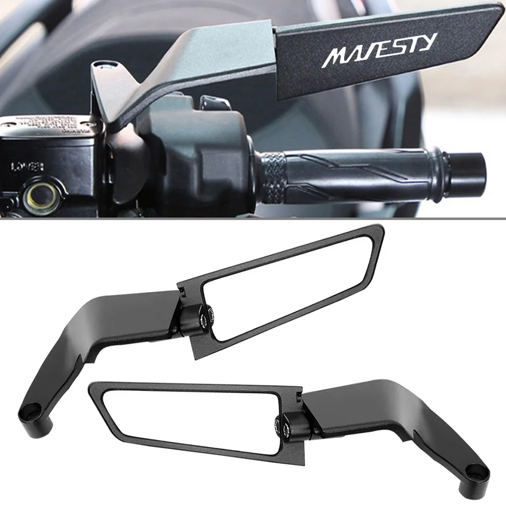 For Yamaha Majesty 125 250 400 Majesty400 Motorcycle Wind Wing Rearview Mirror Rotatable Aluminum Alloy Side Mirrors