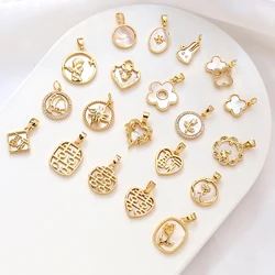 1 Piece  Copper Plated Real Gold Fritillary Heart Shaped Pendant  DIY Jewelry Discovery Necklace Bracelet Accessories Materials
