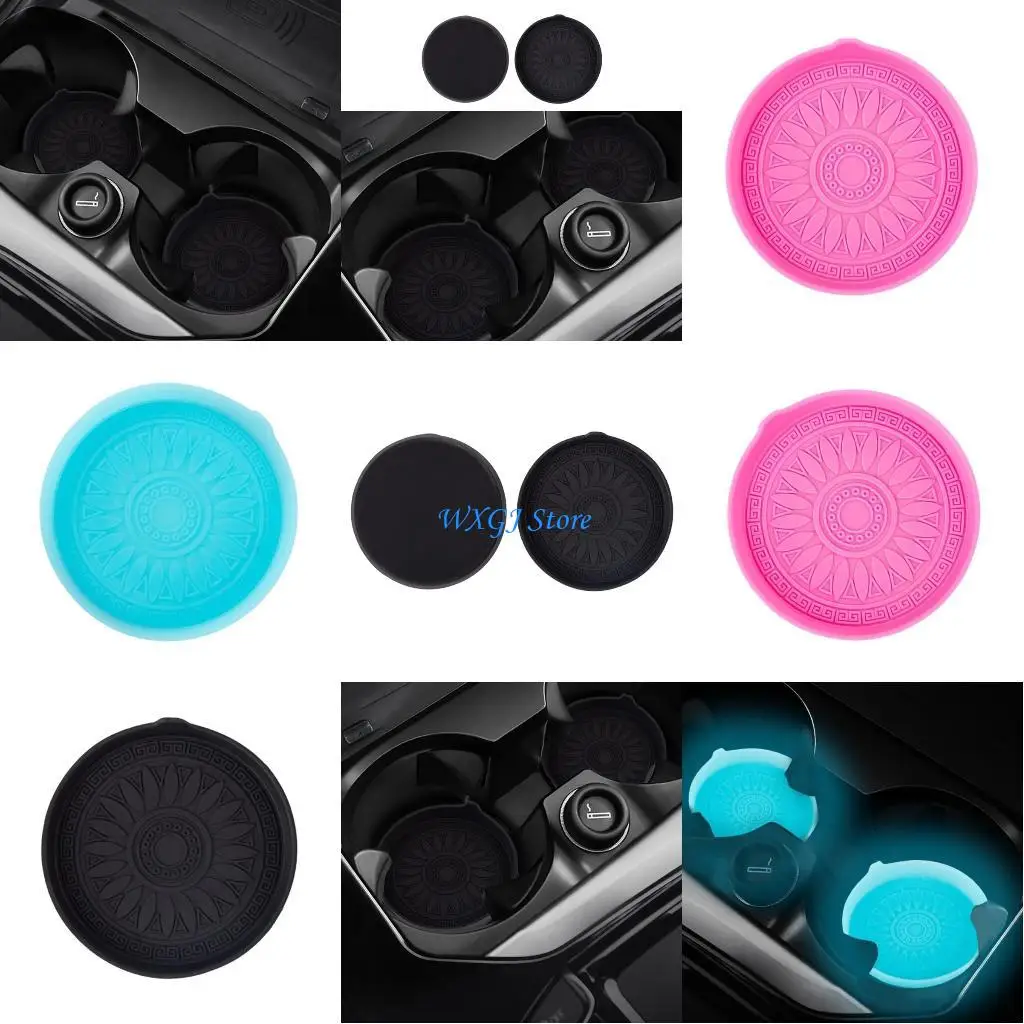 

37JE Silicone Car Coasters Universal Not Slip Spill Proof Cup Holders for Automotive