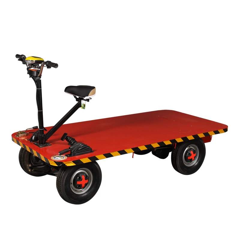 

Electric 4 wheel flatbed truck for factory warehouse load bearing hand truck