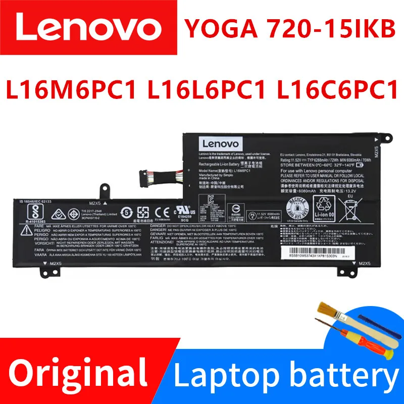 Baru Lenovo asli YOGA Battery Battery Baterai Laptop Battery 11.52V 72Wh 6268mAh