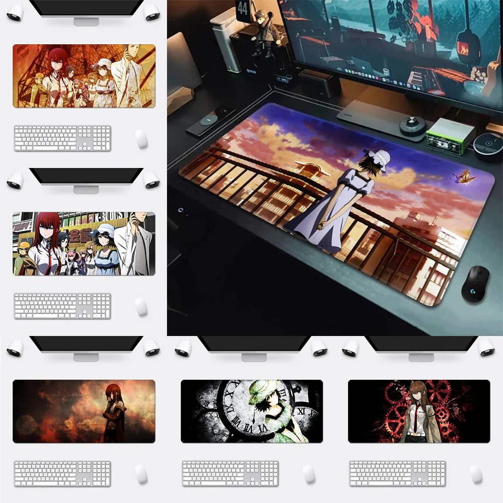 

Steins Gate Mousepad HD Printing Computer Gamers Locking Edge Non-slip Mouse Pad XXL90x40cm Keyboard PC Desk Pad