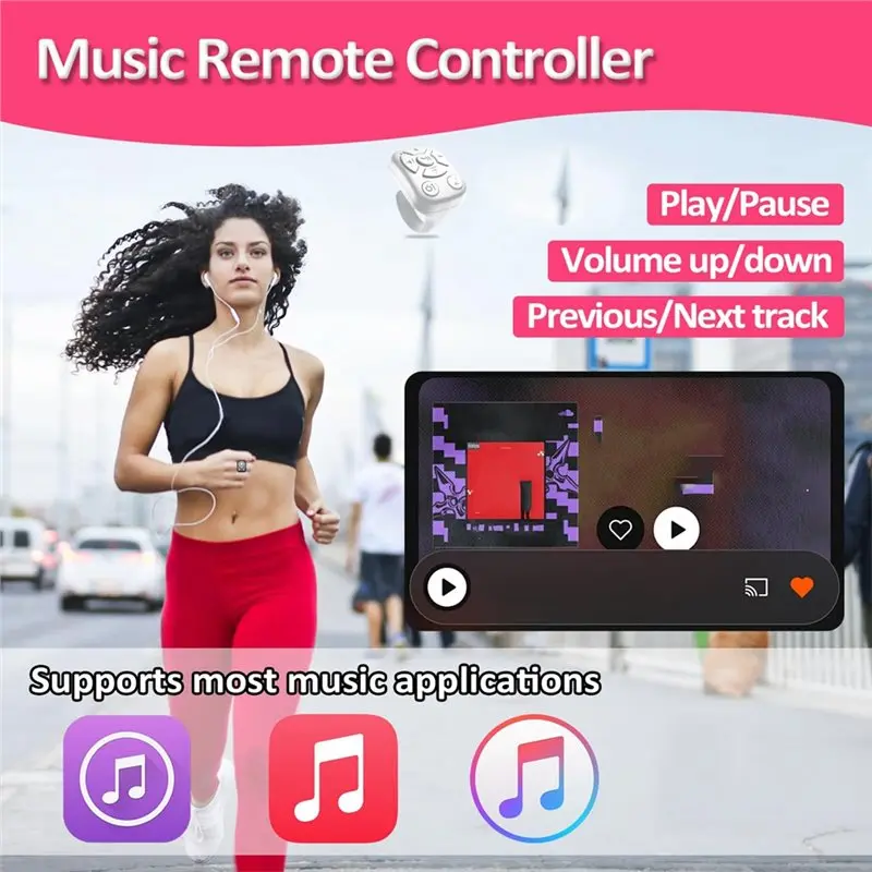 ABKN Bluetooth Scrolling Ring for TikTok Android Fingertip Remote Controller Camera Shutter Page Turner