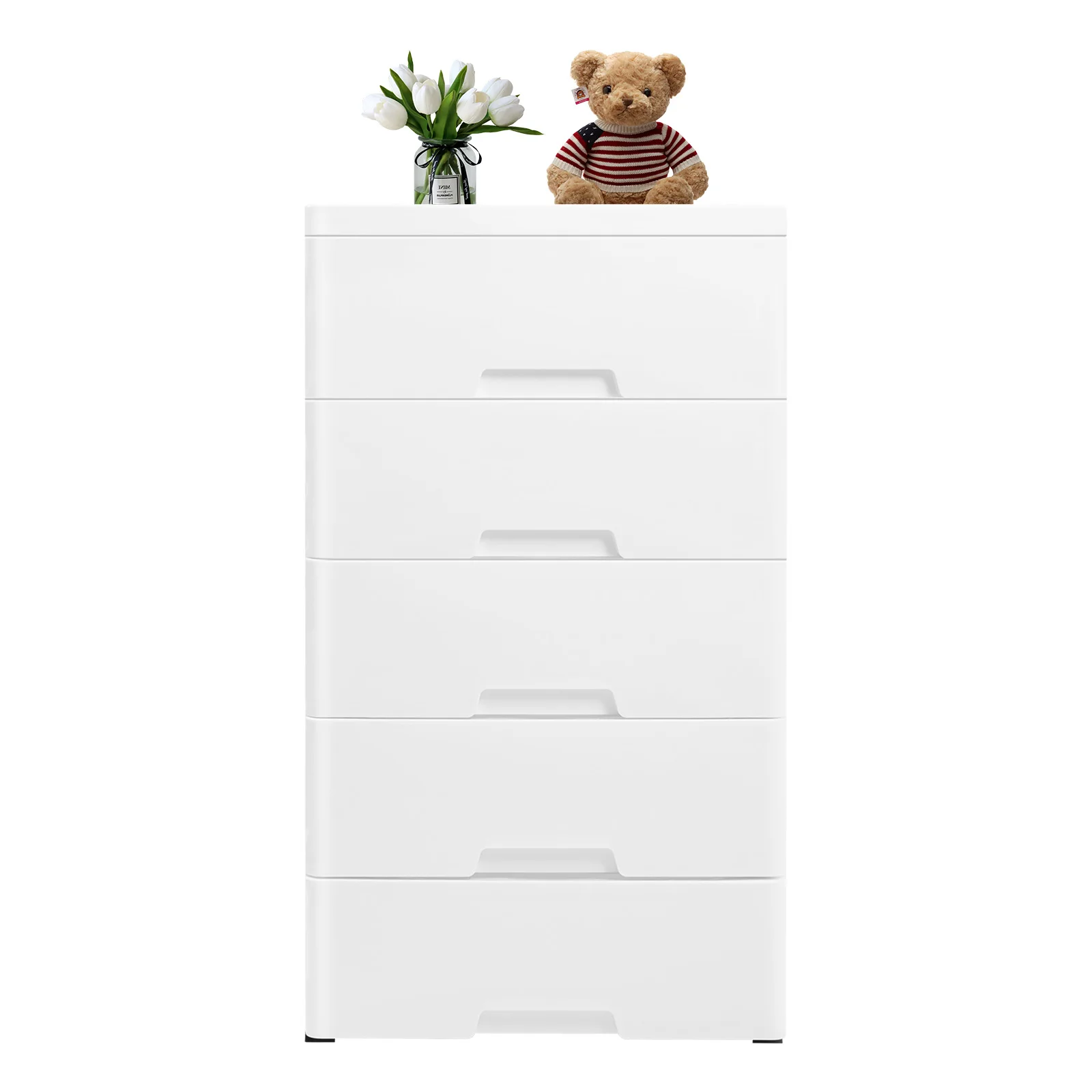 5-Layer Storage Cabinet Plastic Closet Organizer 5 Drawer Storage Bin Dresser Tower for Home Living Room Bedroom