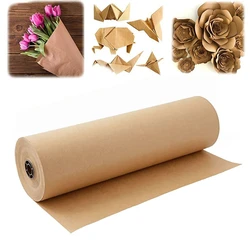 10M Kraft Paper Roll Handicrafts Wrapping DIY Flowers And Gifts Packing Degradable Buffer Environmental Brown Paper