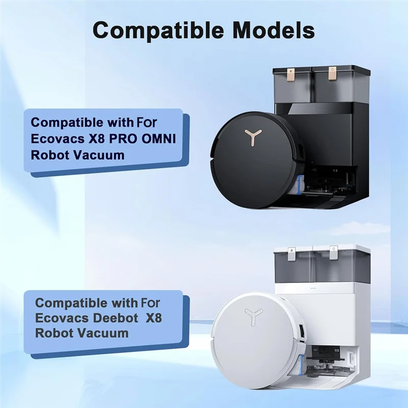 ABUS-21Pcs ل ECOVACS DEEBOT X8 /X8 PRO OMNI جهاز آلي لتنظيف الأتربة أجزاء مع أكياس الغبار مرشحات الجانب الرئيسي فرش الأسطوانة المماسح