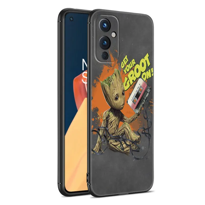 Marvel Groot Rocket Black Silicone Phone Case For OnePlus 9 10 11 12 ACE 2V Pro 9RT 10T 10R Nord CE 2 3 Lite N10 N20 N30 5G