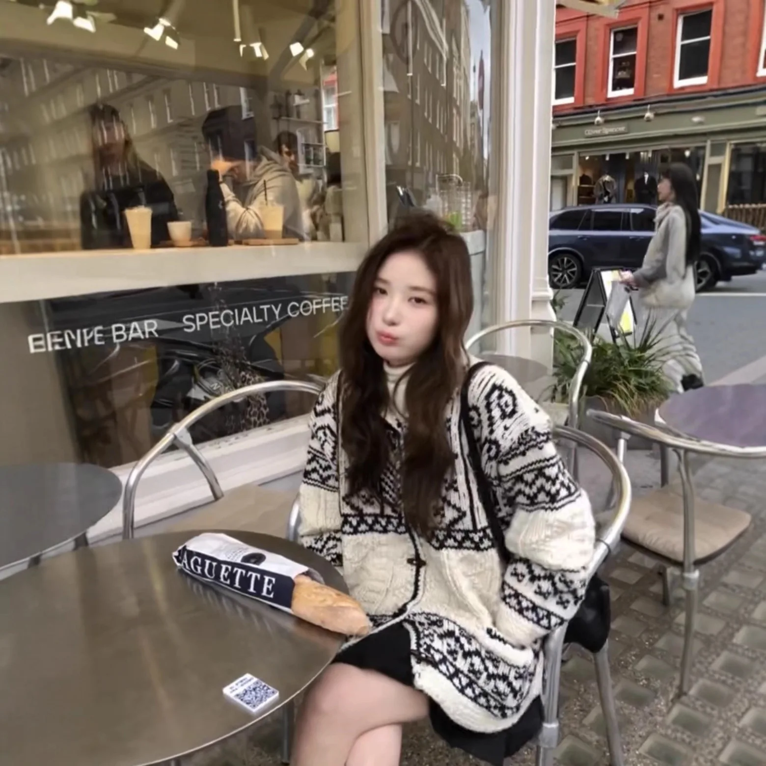 

Вязаный кардиган свободного кроя с воротником на пуговицах, вышивкой, в корейском стиле, для женщин, в стиле колледж, цветной, открытый, шерстяной...