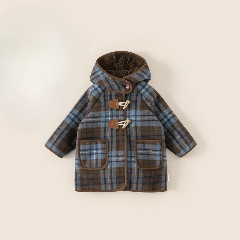 

Winter Children Clothing Warm Baby Plaid Clothes Boys Hooded Jacket Kids Jackets for Boys Girls Winter Coat Boy Jackets 2025