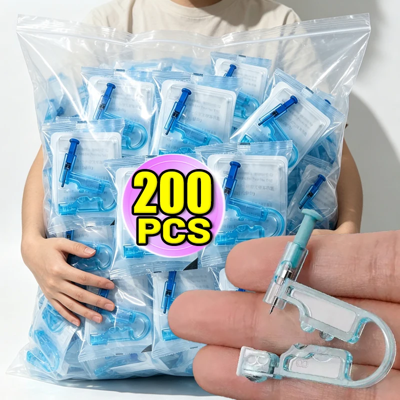 200pcs Disposable Painless Ear Piercing Healthy Sterile Puncture Tool Without Inflammation for Earrings Ear Piercing Gun