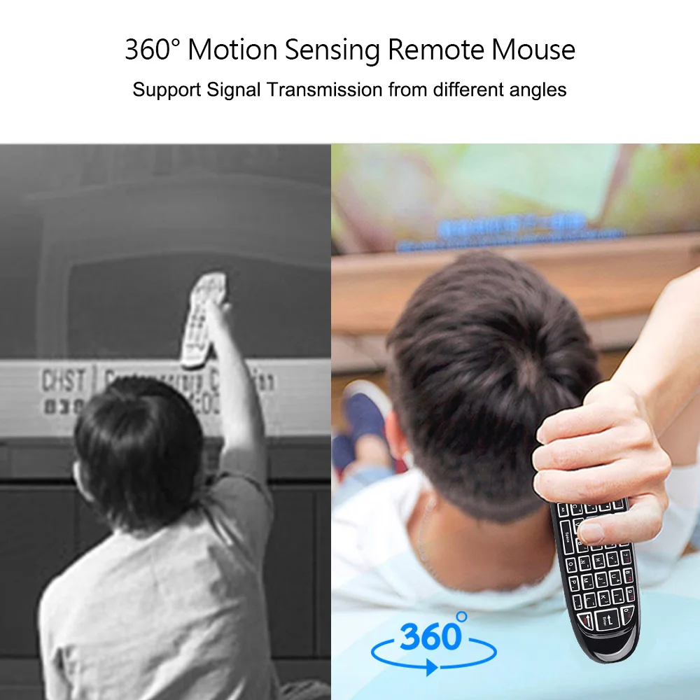 MRSVI C120 Air Mouse Voice Remote Control 2.4G RF 7 Color Backlight Gyroscope Wireless Keyboard for Android Smart TV Box image 6