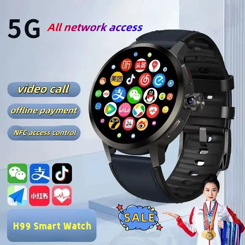 

Original H99 Smart Watch Android Watches Amoled Smartwatch With 190° Rotary Ca