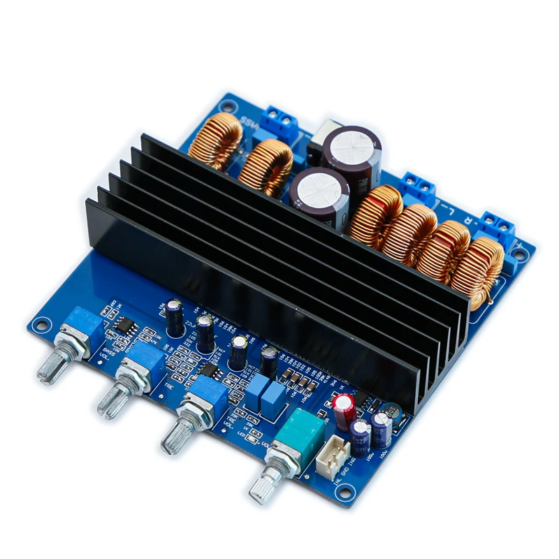 TOBAN TDA7498E 100w * 2 + 200w Amplificador digital de 2.1 canais Amplificador estéreo HIFI com ajuste de agudos e graves para home theater