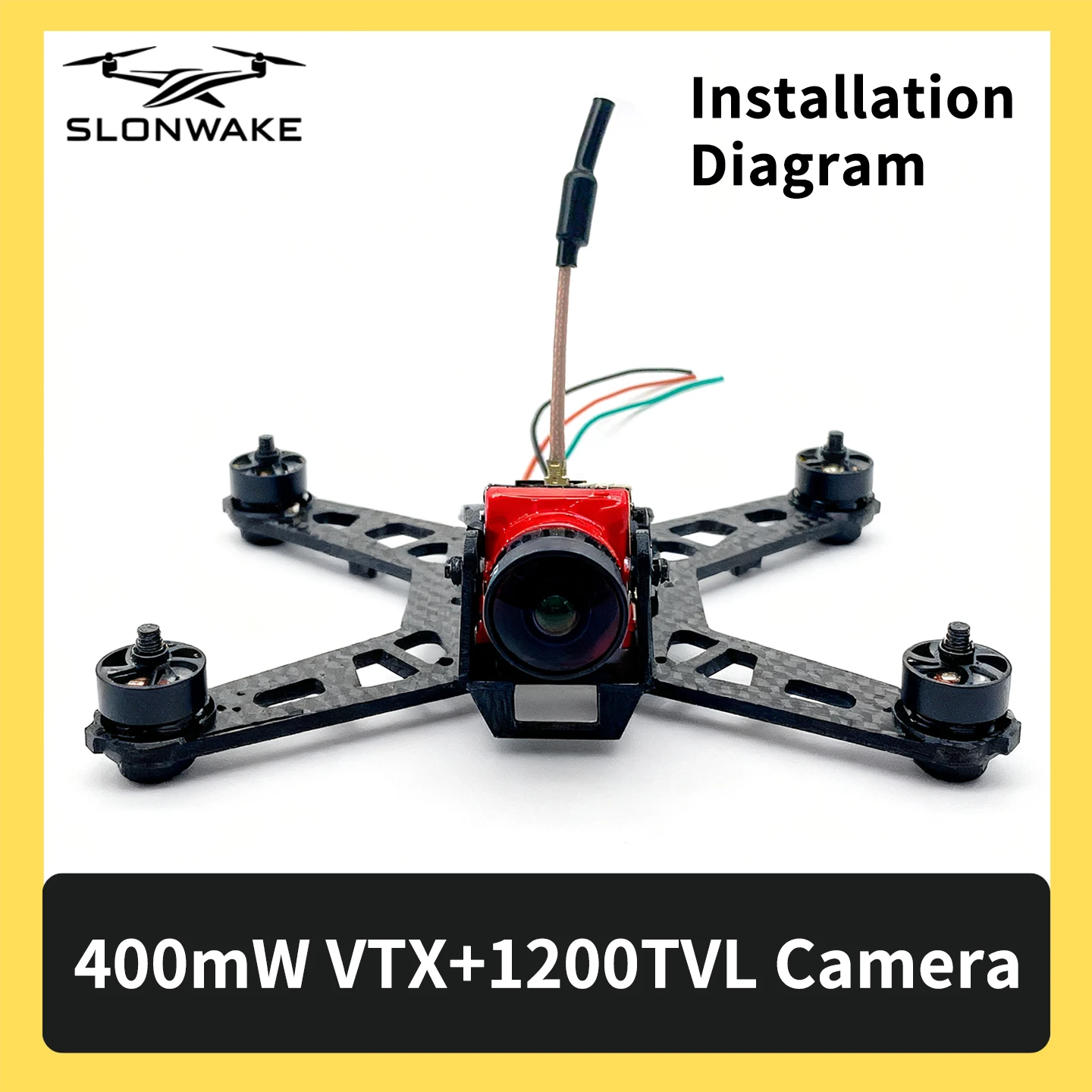 

SLONWAKE 5.8G 48CH FPV 400 Вт Видеопередатчик Универсальная камера VTX 1200TVL, 5–24 В, специализированная с фиксированным крылом