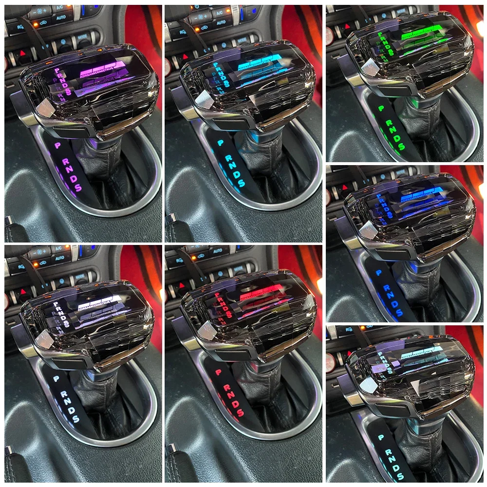 

Gear Shift Knob For Ford Mustang GT 2015 2016 2017 2018 -2024 LED Crystal gear Stick Head Shifter Lever Handle Car Accessories