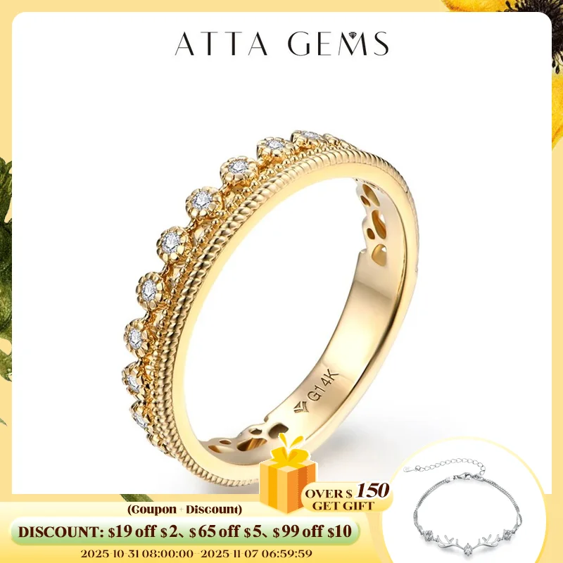 

ATTAGEMS D VVS1 Цвет Solid 10k 14k 18k Au585 Кольцо с муассанитом и бриллиантом для женщин Белое золото Обручальные кольца для помолвки Изысканные ювелирные изделия