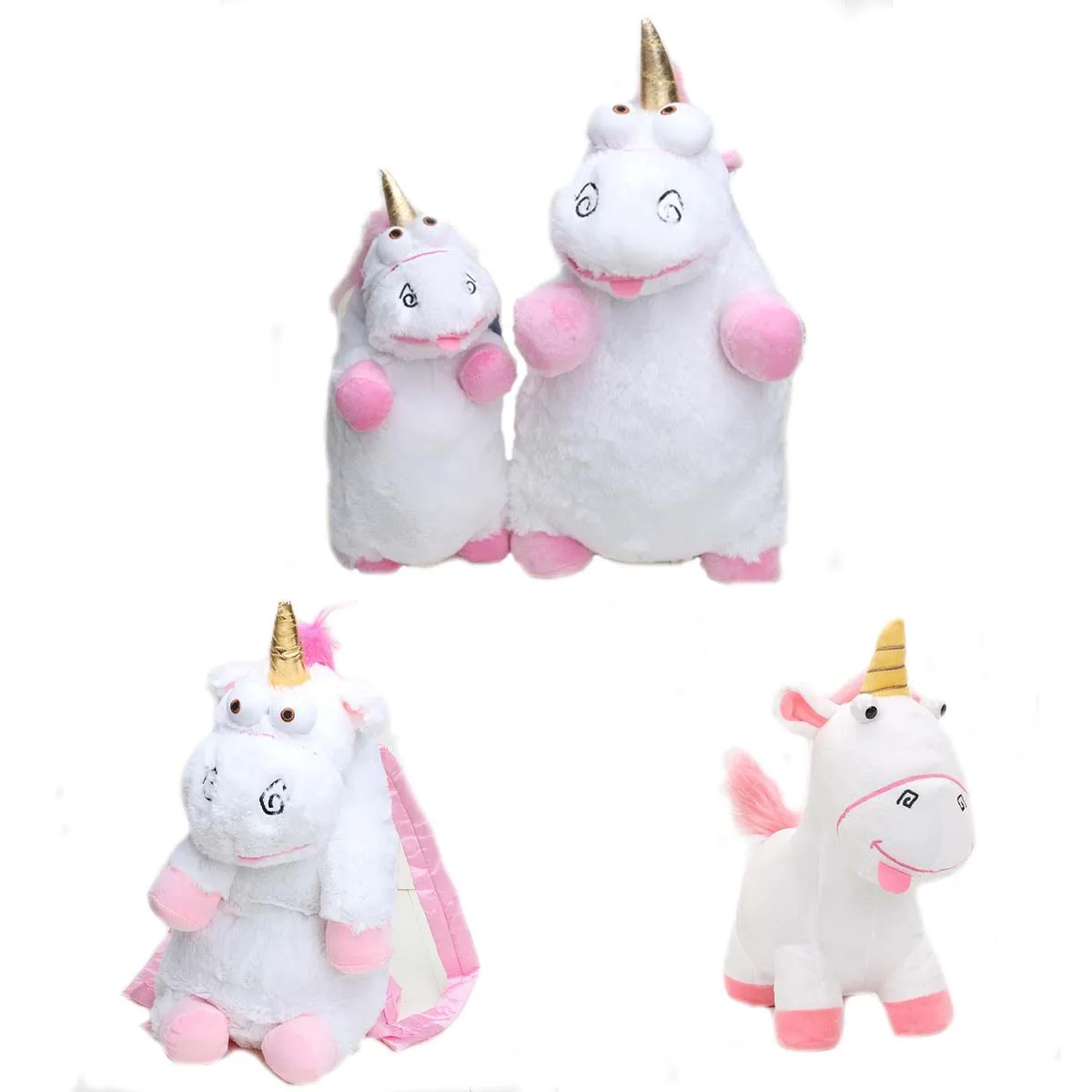 Multi Size Unicorn Doll,Soft Plush 50cm Unicorn Knapsack Toys,Cute Birthday Gift for Girls，Animal Stuffed Toys Throw Pillow