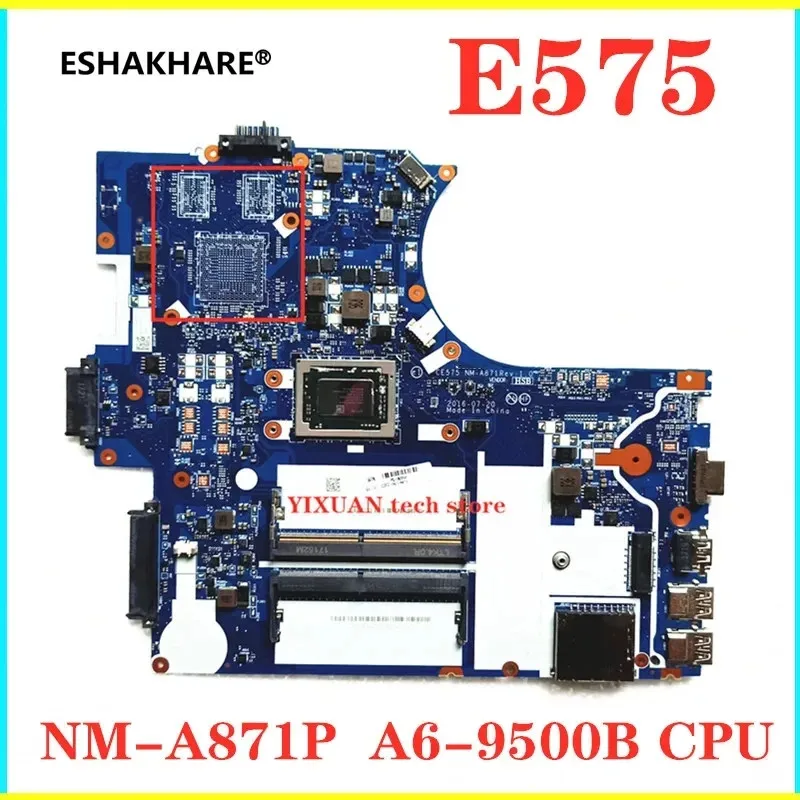 Placa base NM-A871 para Lenovo Thinkpad E575, placa base para ordenador portátil 01HW710 con CPU A6-9500B, probada y en buen estado