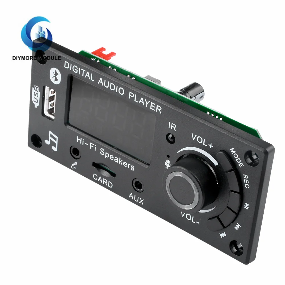 MP3 Decoder Board Audio Amplifier Board 2 * 50W Bluetooth Car Audio Motherboard With Radio Function With Microphone Socket