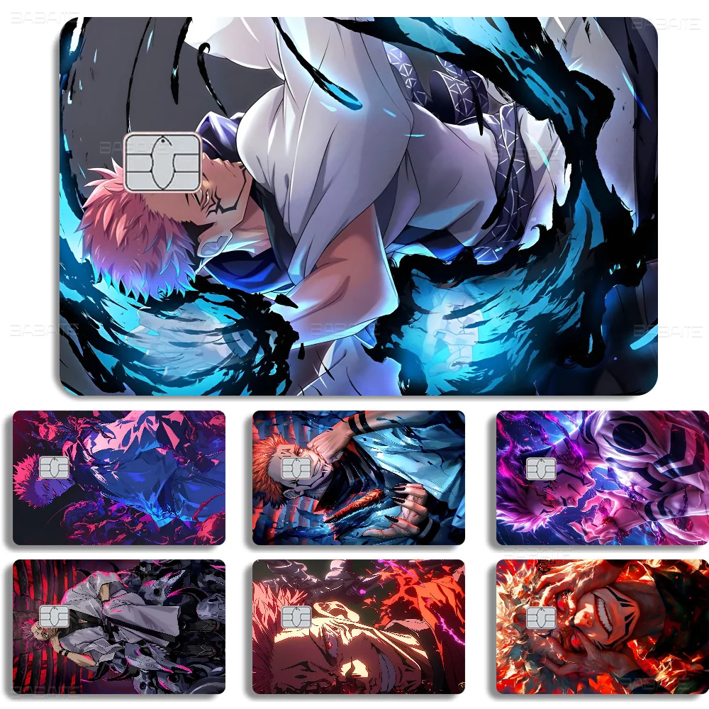 Anime R-Ryomen S-Sukuna 2024 Anime Cartoon Skin Stickers Film Tape Case For Big Credit Debit Card Front Side