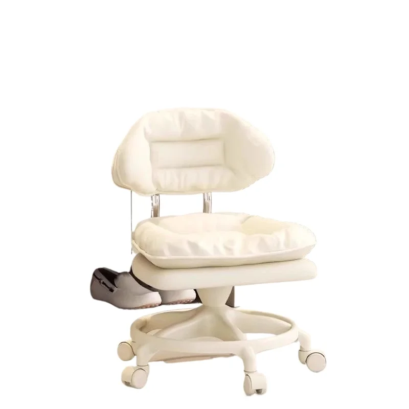 

Universal wheel small stool household shoe changing stool children with wheels bench beautiful seam back chair