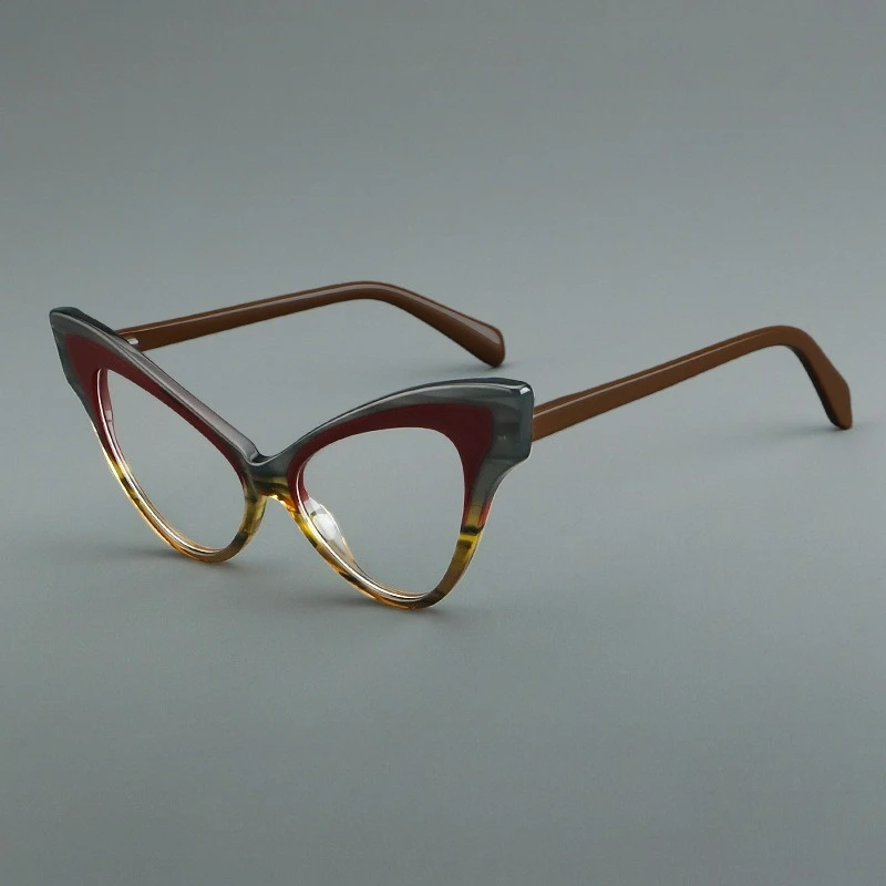 

New Fashion Personalized Cat-eye Glasses Frame High-quality Handcrafted Acetate Myopia Reading Prescription Eyewear for Women