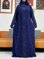 Caftán musulmán de oración para mujer, vestido con capucha, Túnica Maxi africana de Turquía con Hijab, Abaya árabe de Dubái, ropa islámica de Ramadán, 1 pieza, 2024