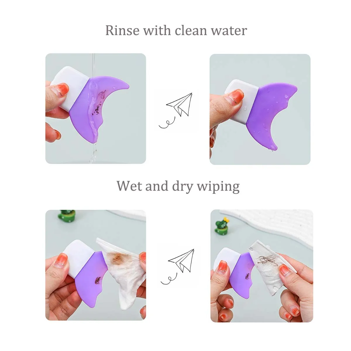 Multi Functional Eye Makeup Assistant แปรงภายใต้ขนตาวาดอายไลเนอร์ใช้อายแชโดว์ซิลิโคน Crescent Baffle เครื่องมือ