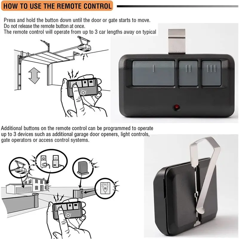 LXYB18B 893MAX Garage Door Opener Remote For Liftmaster/Chamberlain/ Garage Door Opener Remote Universal